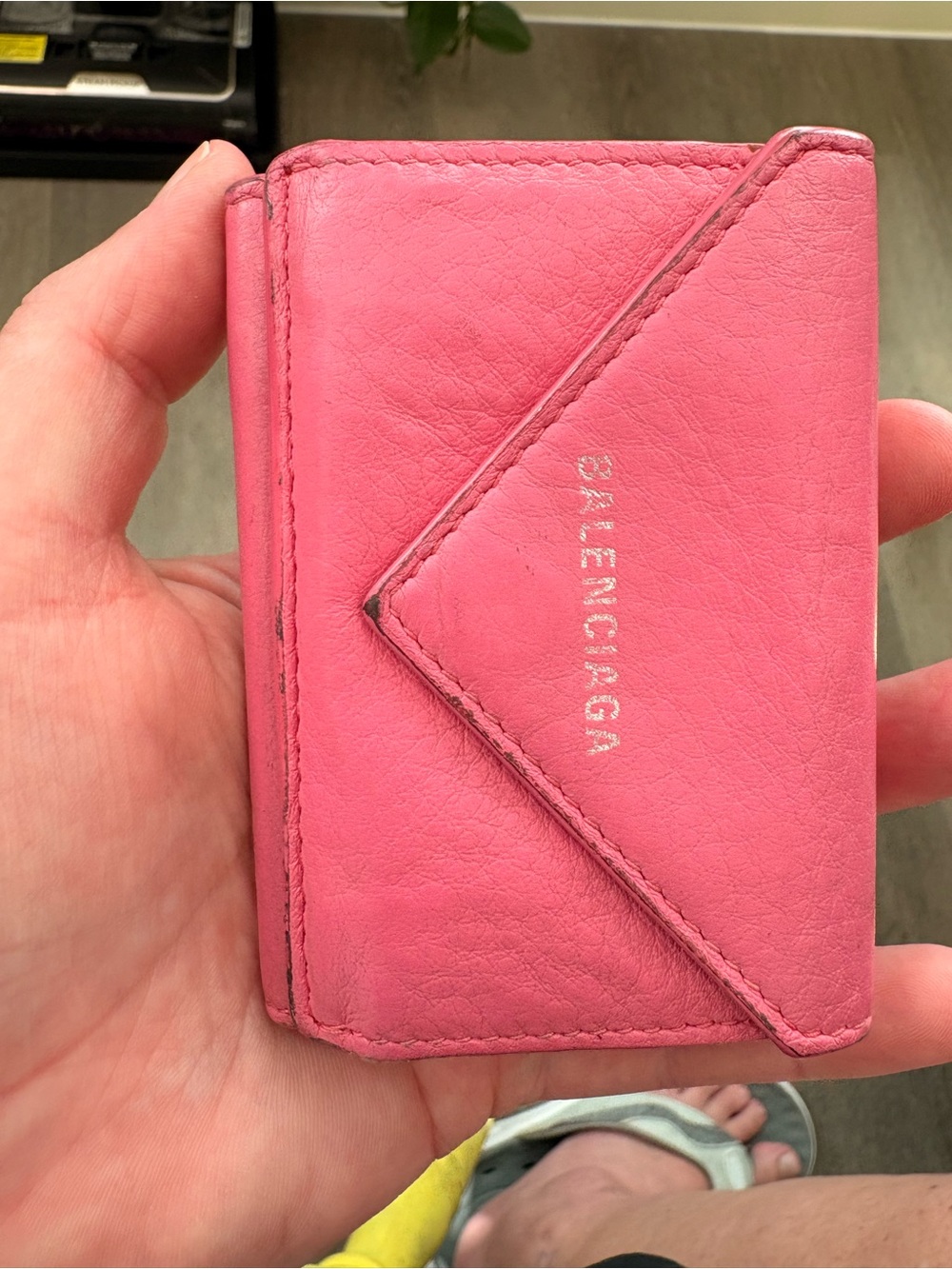 Balenciaga Pink Leather Envelope Card Case